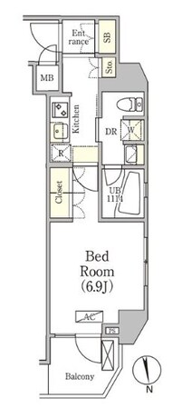 中延駅 徒歩4分 5階の物件間取画像